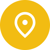 Location icon (map pin in yellow circle).